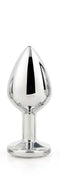 Dream Toys - Aluminium anaalplug met siersteen Medium Gleaming Love - Zilver