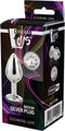 Dream Toys - Aluminium anaalplug met siersteen Medium Gleaming Love - Zilver