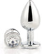 Dream Toys - Aluminium anaalplug met siersteen Medium Gleaming Love - Zilver