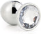 Dream Toys - Aluminium anaalplug met siersteen Medium Gleaming Love - Zilver