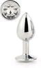 Dream Toys - Aluminium anaalplug met siersteen Small Gleaming Love - Zilver