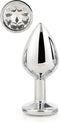 Dream Toys - Aluminium anaalplug met siersteen Small Gleaming Love - Zilver