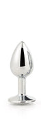 Dream Toys - Aluminium anaalplug met siersteen Small Gleaming Love - Zilver