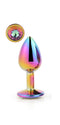 Dream Toys - Aluminium anaalplug met siersteen Small Gleaming Love - Multi color