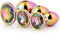 Dream Toys - Aluminium anaalplug set met siersteen 3 delig Gleaming Love - Multi color