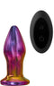 Dream Toys - Vibrerende glazen anaalplug 10 cm met afstandsbediening - Multi color