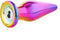 Dream Toys - Vibrerende glazen anaalplug 12 cm met afstandsbediening - Multi color