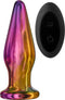 Dream Toys - Vibrerende glazen anaalplug 12 cm met afstandsbediening - Multi color