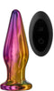 Dream Toys - Vibrerende glazen anaalplug 12 cm met afstandsbediening - Multi color