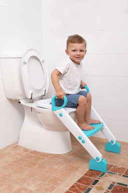 Dreambaby Step-Up Toilet Trainer - wc verkleiner met trapje - toiletverkleiner - Aqua-Wit