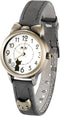 DREAMING Q&P Fq-234 bruine lederen band strik Kitty ontwerp studenten meisjes vrouw quartz horloges