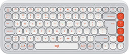 Logitech POP Icon Keys - Draadloos Bluetooth Toetsenbord - Comfortabel Typen en Aanpasbare Action Keys - Wit/Oranje