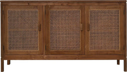 Dressoir 3 deurs - 150x42x85- Naturel - Teak/rotan