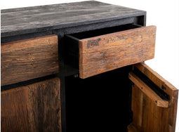 Dressoir Anayah gerecycled hout 90 cm - zwart