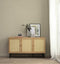 Dressoir Eiken Melamine - Rotan - Dichte kast - 140x40x80cm