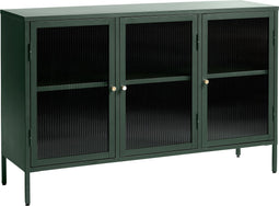 Dressoir Groen - Metaal & Glas - 3 Deuren - 40x132x85cm - Soft Closing - Dressoir Bronco - Giga Living