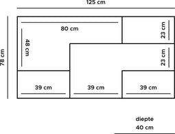 Dressoir Huub Hout 125 cm