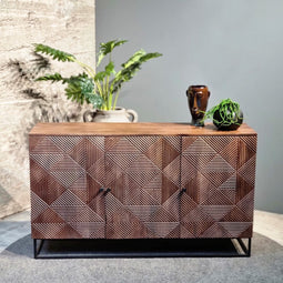 Dressoir Jasmin mangohout 3 deurs | Bruin