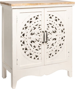 Dressoir Landelijk Wit - Opbergkast Met Barok Design