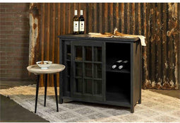 Dressoir Met Schuifdeur - Opbergkast Zwart Hout