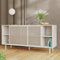 Dressoir Metaal Greige - Schuifdeuren - 45x160x75cm - Veep - Giga Living