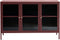 Dressoir Metaal Rood - 132cm - 3-Deurs - Soft Closing - Kast Bronco - Giga Living