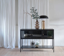 Dressoir Metaal Zwart - 3-Vakken - 131,8x40x88cm