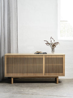 Dressoir Naturel Eikenhout - 3-Deuren - 143x45x70cm - Tiber - Giga Living