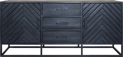 Dressoir Rune Visgraat - Zwart Mangohout - 170 cm