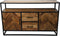 Dressoir Verona 2 deur 2 lades - 140x40x85 - Naturel/zwart - Mangohout/metaal
