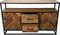 Dressoir Verona 2 deur 2 lades - 140x40x85 - Naturel/zwart - Mangohout/metaal