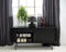 Dressoir Zwart - Eikenhout & Metaal - 45x160x73cm - Dressoir Siena Zwart - Giga Living