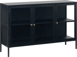 Dressoir Zwart - Metaal - 40x132x85cm - 3 Deuren - Soft Closing - Dressoir Carmel - Giga Living
