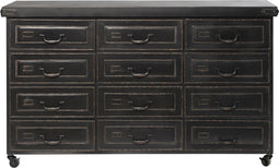 Dressoir Zwart Metaal - Ladekast Op Wielen