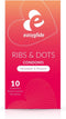 EasyGlide - Ribs and Dots Condooms - Condooms met Glijmiddel - 10 stuks