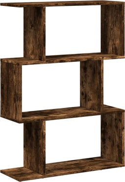 vidaXL - Kamerscherm - / - boekenkast - 3-laags - 70x24x97 - cm - hout - gerookt - eik