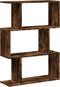 vidaXL - Kamerscherm - / - boekenkast - 3-laags - 70x24x97 - cm - hout - gerookt - eik