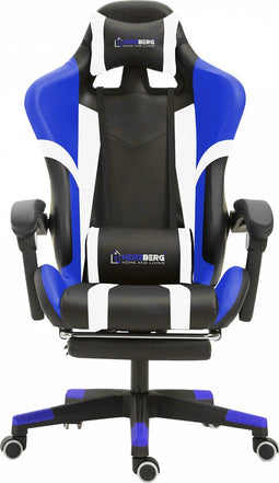 Driekleurige Gaming- En Bureaustoel Met Lineair Accent-gamestoel met voetsteun