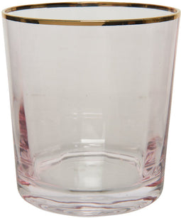 Drinkglas glas d8.90h9.60 cm roze kerst