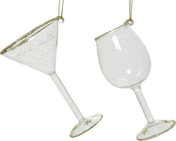 Drinkglas glas hang helder/goud a2