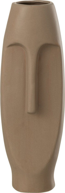 J-Line Vaas Gezicht Terracotta Bruin Large