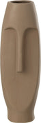 J-Line Vaas Gezicht Terracotta Bruin Large