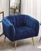 LACONIA - Fauteuil - Blauw - Fluweel