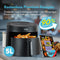 LEBENLANG Airfryer 5L - 1500W - 8 Programma's - Zwart