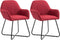 vidaXL - Eetkamerstoelen - 2 - st - stof - wijnrood