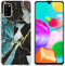 iMoshion Hoesje Geschikt voor Samsung Galaxy A41 Hoesje Siliconen - iMoshion Design hoesje - Zwart / Meerkleurig / Blauw / Shattered Blue Marble