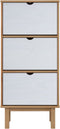 vidaXL - Schoenenkast - OTTA - 3 - lades - massief - grenenhout - bruin - en - wit