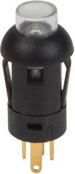 DRUKKNOP - MINIATUUR - ROND - SPST (AAN-UIT) - 1P - MET KABELS - GROENE LED (R1360G)
