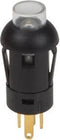 DRUKKNOP - MINIATUUR - ROND - SPST (AAN-UIT) - 1P - MET KABELS - GROENE LED (R1360G)