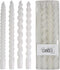 Druppel diner kaars spiraalwas wit 10.2x2.7x31 cm 4 stuks